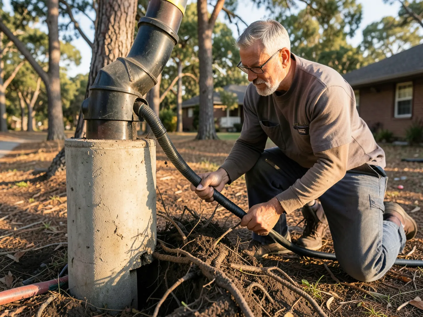 Plumbing infrastructure and homes in Orangevale, CA